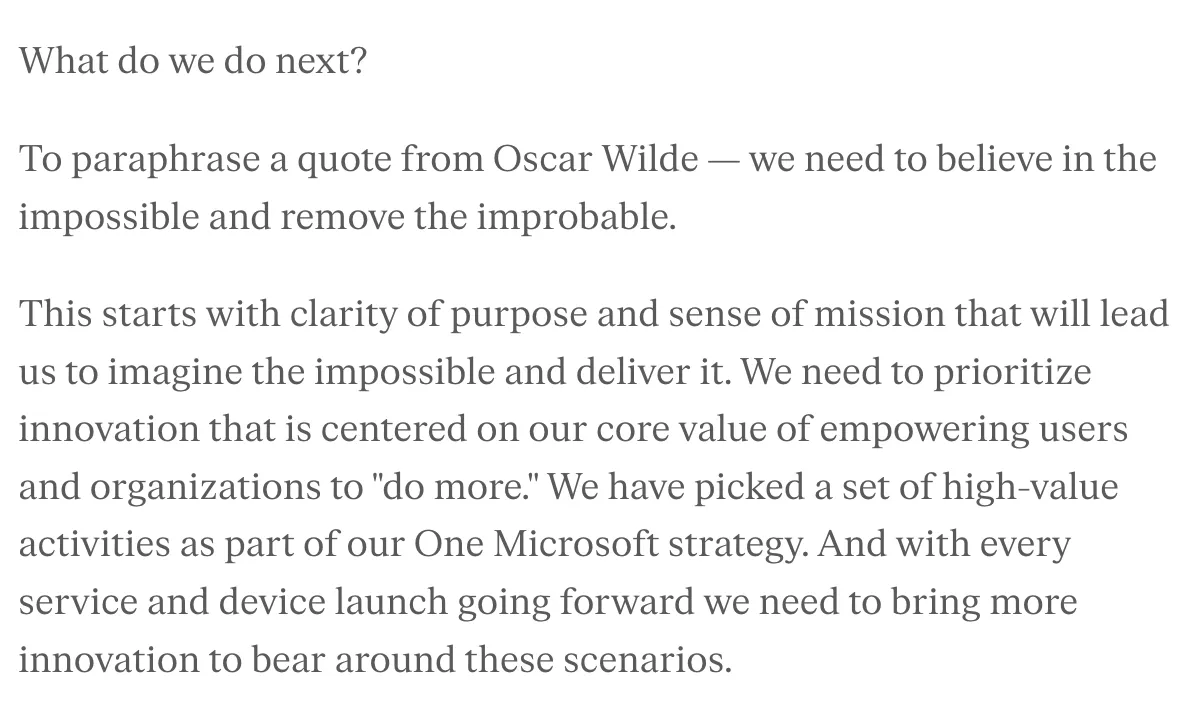 Carta de Satya Nadella