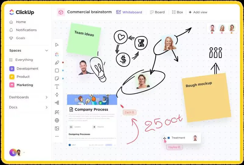 ClickUps whiteboards