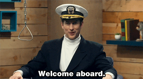 GIF de bienvenida a bordo
