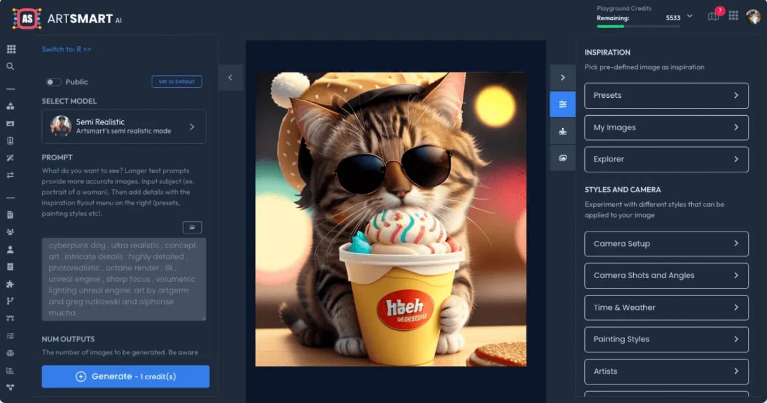 Exemple d'œuvre d'art générée par IA dans ArtSmart AI, une alternative à Stable Diffusion.