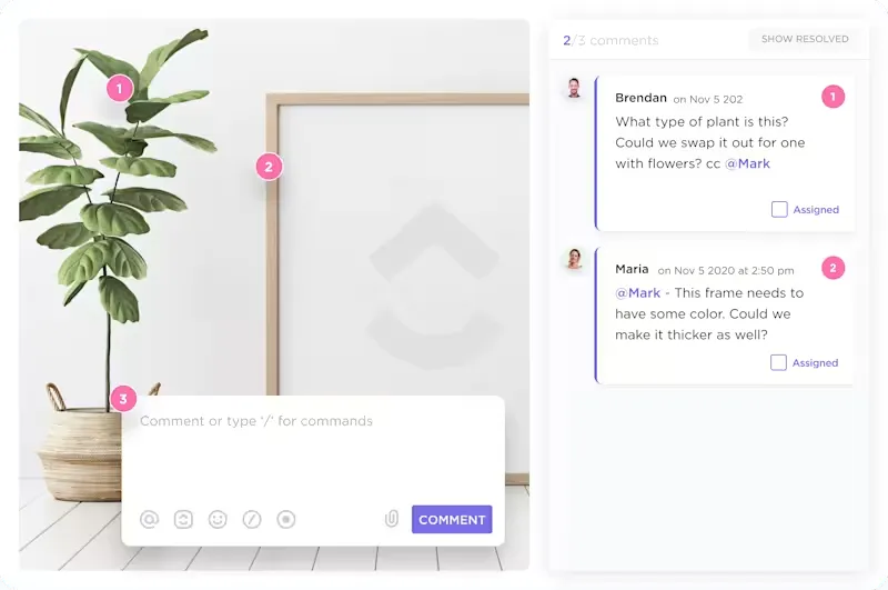 ClickUp munkaterhelés-nézet