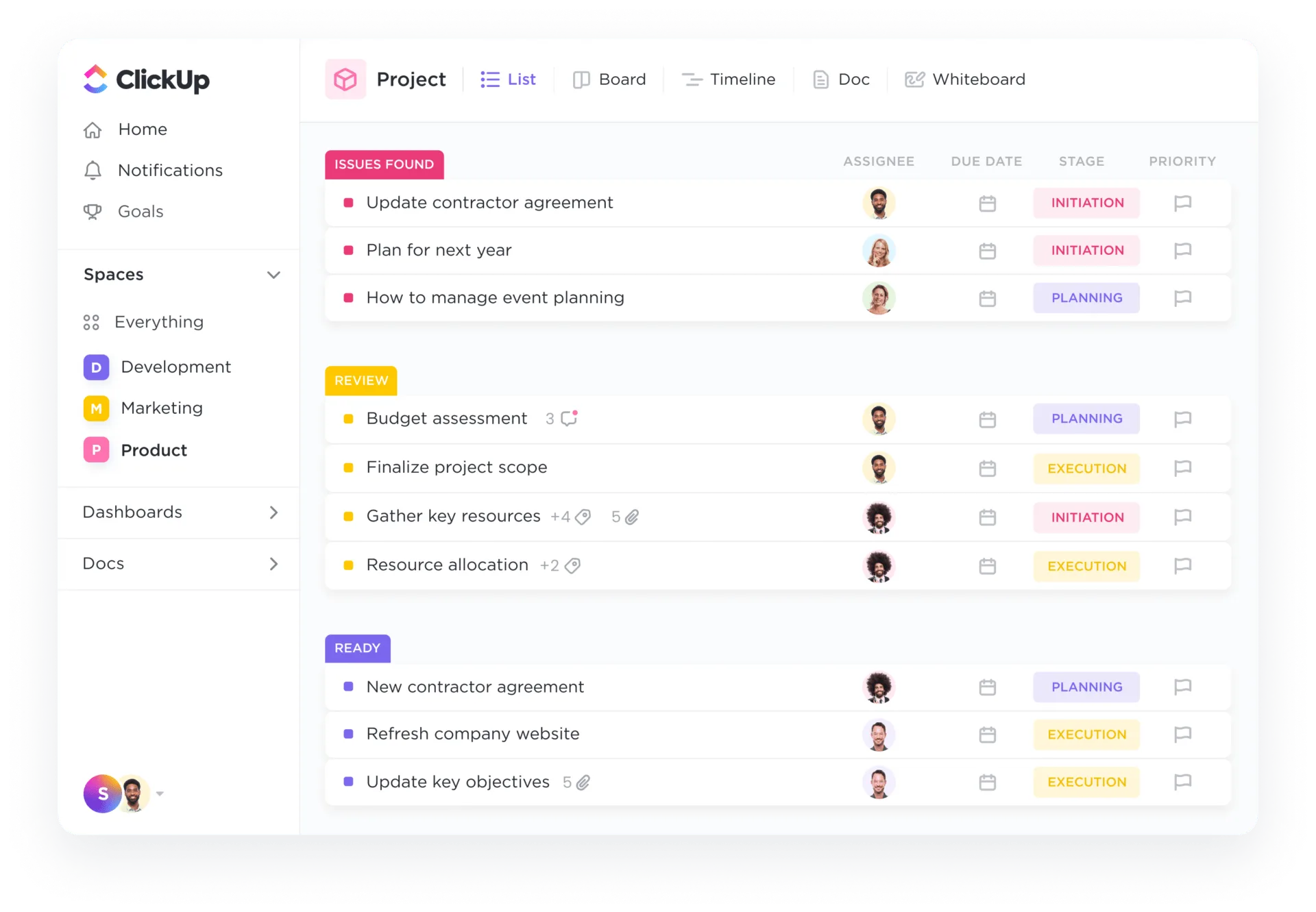 Ajoutez et supprimez facilement des personnes assignées : tâches ClickUp