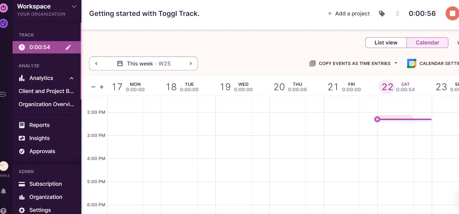 Časomíra Toggl Track