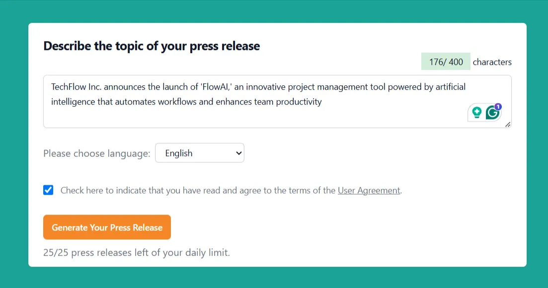 EIN Presswire: AI-generator voor persberichten