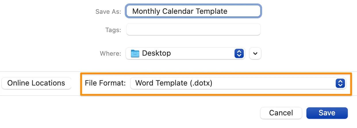 Mẫu lịch Microsoft Word