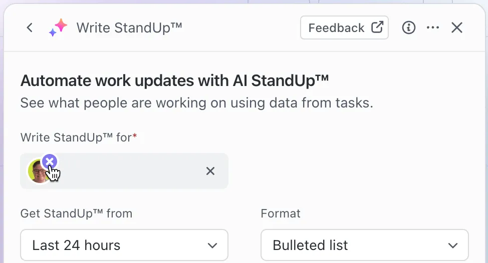 Stand-ups IA automatiques avec ClickUp Brain