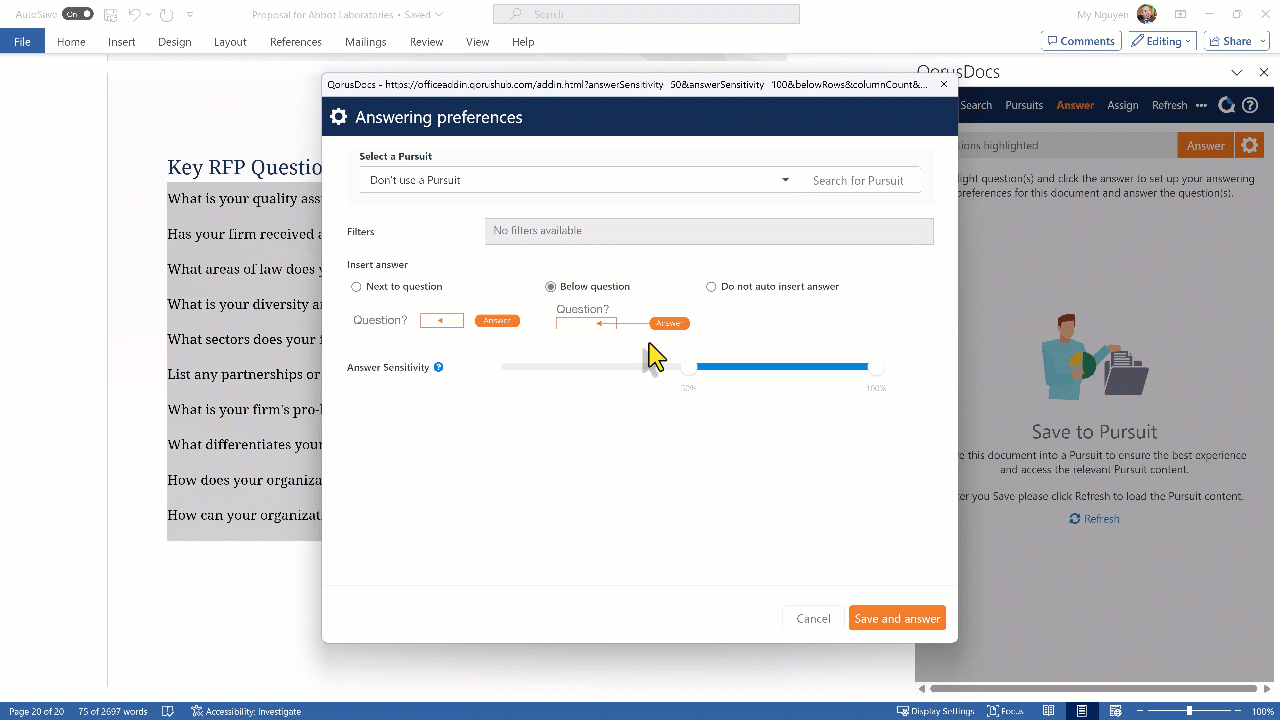 QorusDocs: أدوات الذكاء الاصطناعي لطلبات تقديم العروض