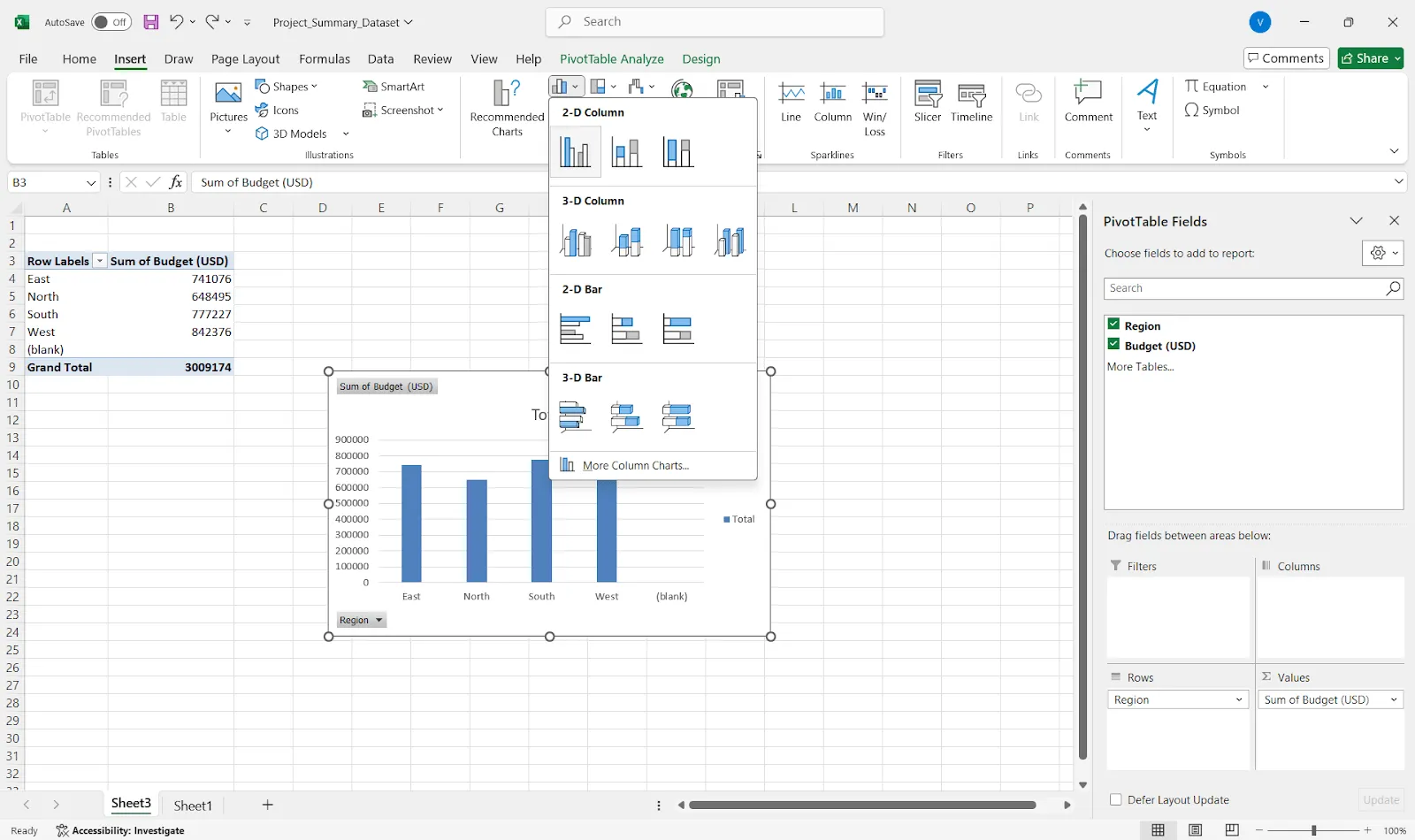 قم بالتمرير عبر PivotCharts: كيفية إنشاء تقرير موجز في Excel