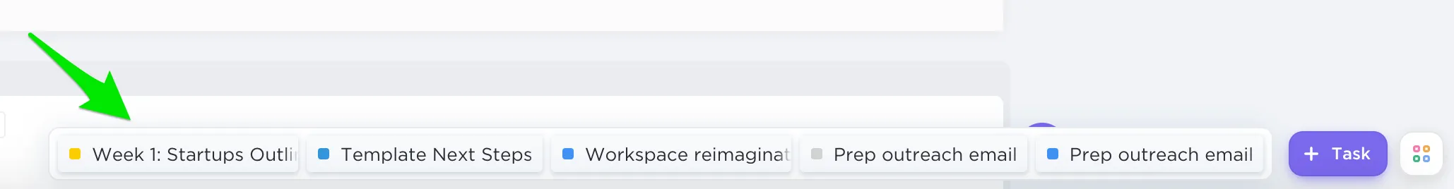 Vano attività di ClickUp