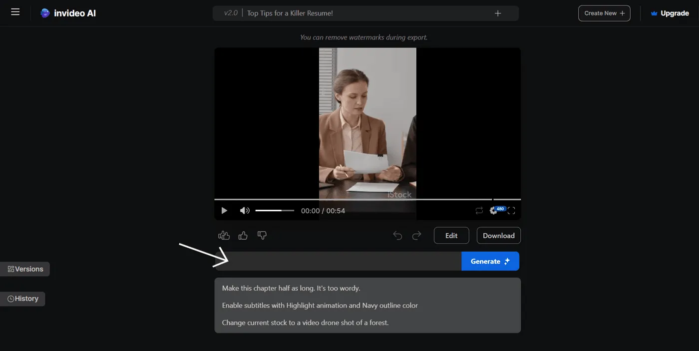 لوحة معلومات InVideo