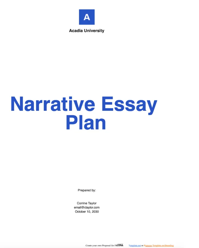 Template.net Modèle de plan pour essai narratif