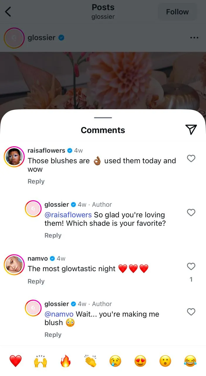 Glossier: reconhecimento da marca