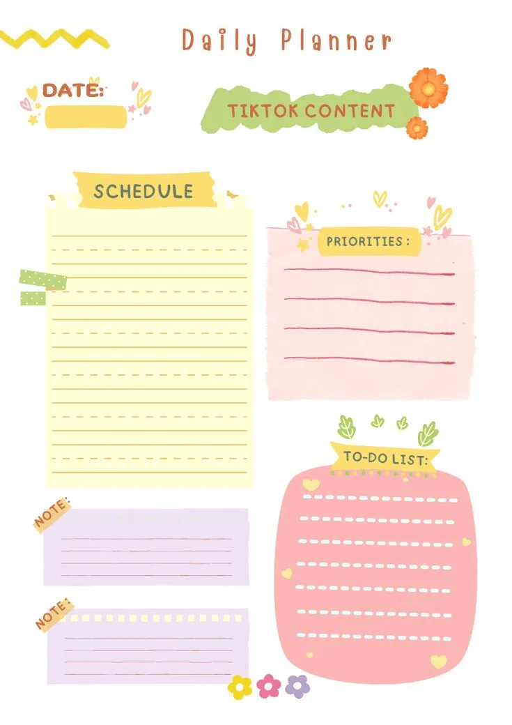Idee per elenchi di cose da fare estetiche con layout artistici o basati su scarabocchi