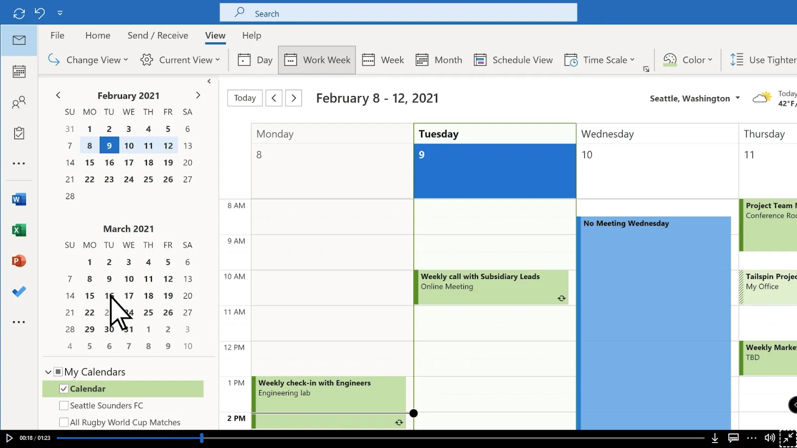 Microsoft Outlook:カレンダー管理ツール
