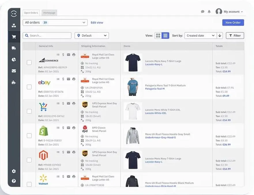 Logiciel de gestion des commandes : Linnworks Afficher toutes les commandes sur le bureau