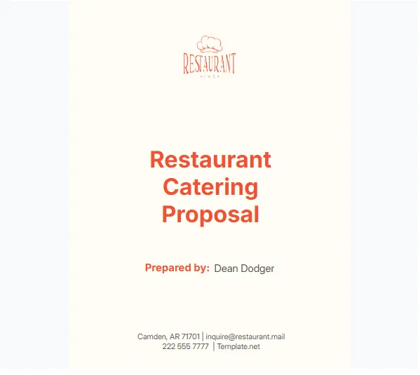 Vorlage für Catering-Angebote: Vorlage für Restaurant-Catering-Angebote von Template.Net