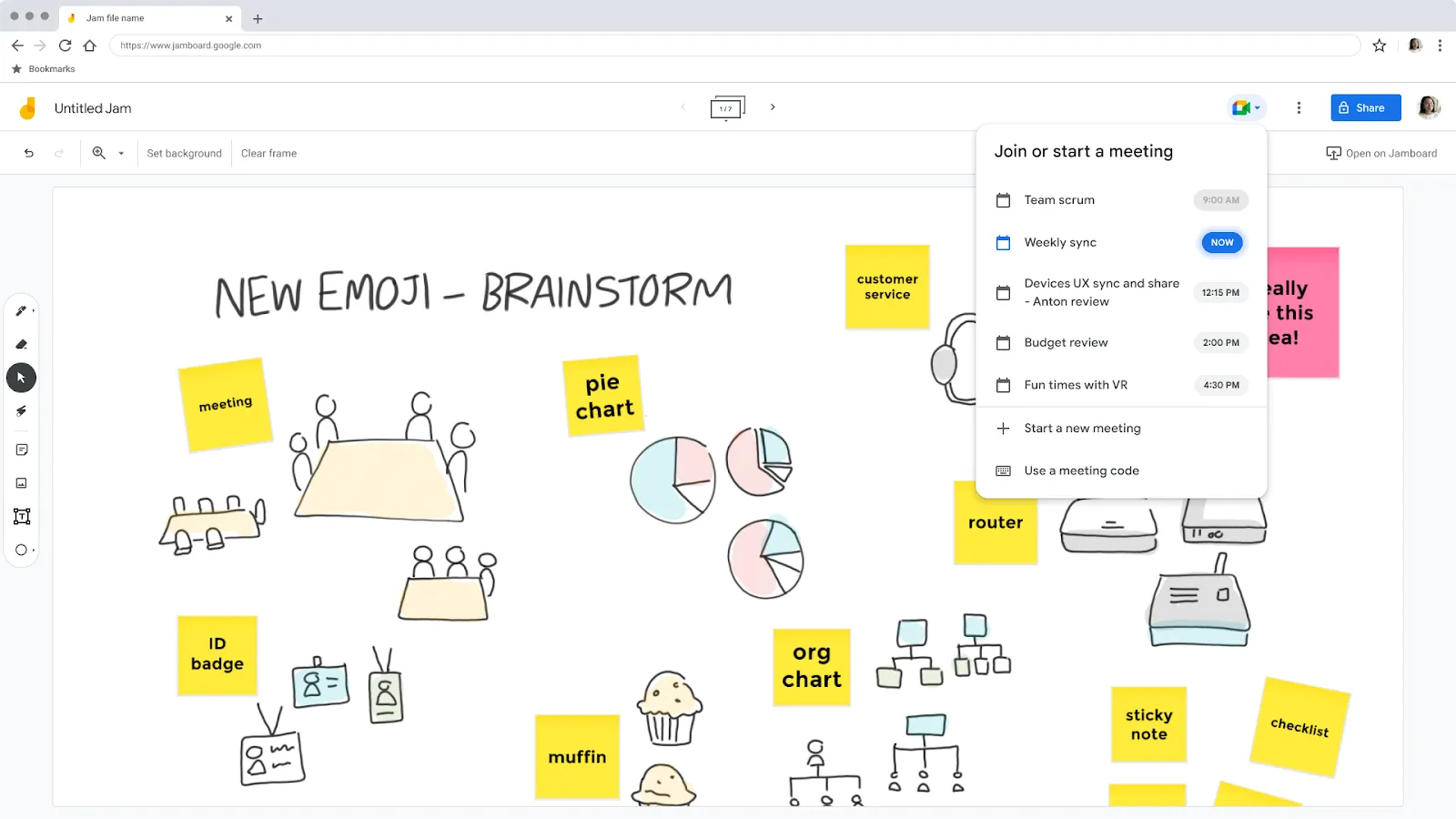 Google Jamboard: strumenti di lavagna online IA