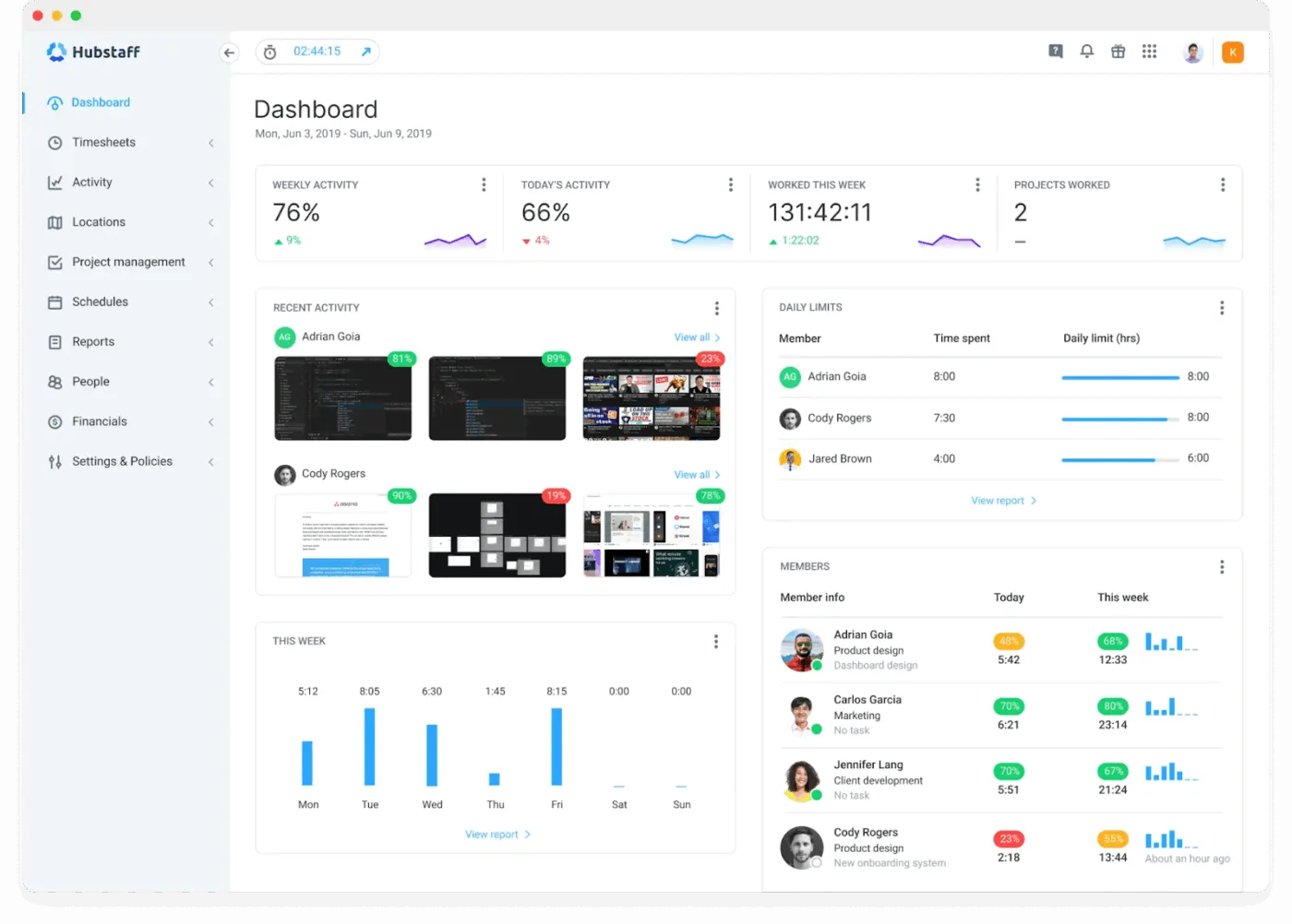Hubstaff - Theo dõi thời gian bằng Excel