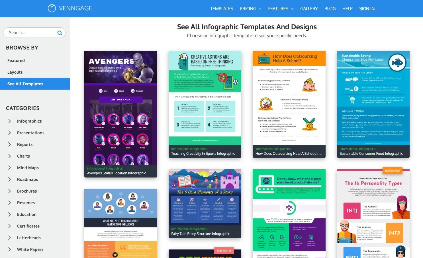 Crie infográficos com o Venngage