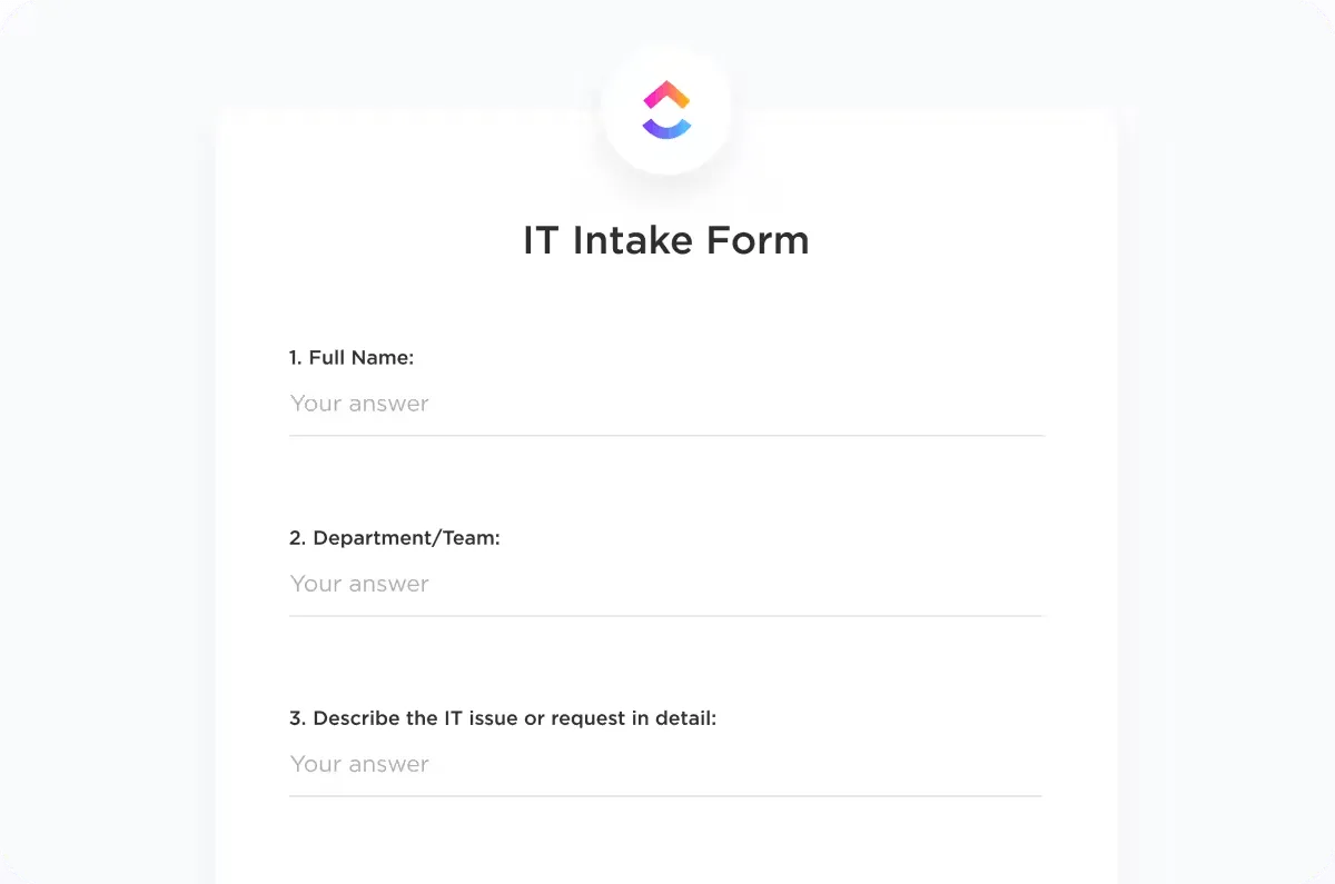 ClickUp-formulär