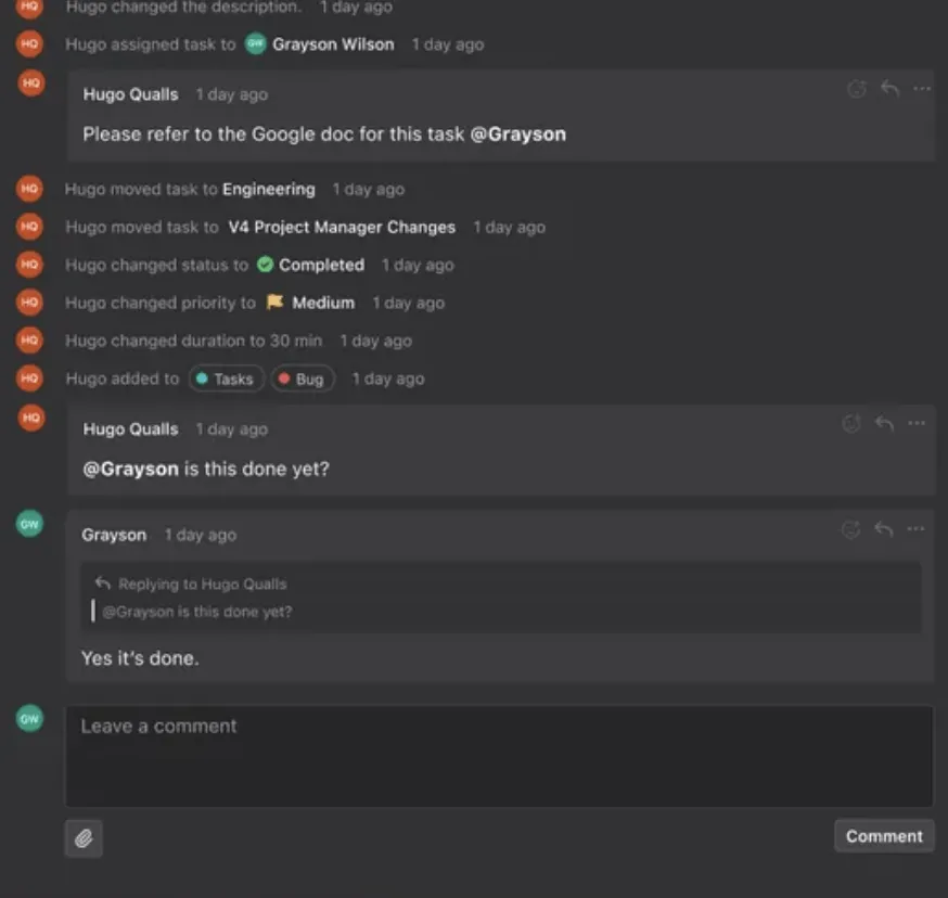 Csapatkommunikáció a Motionban