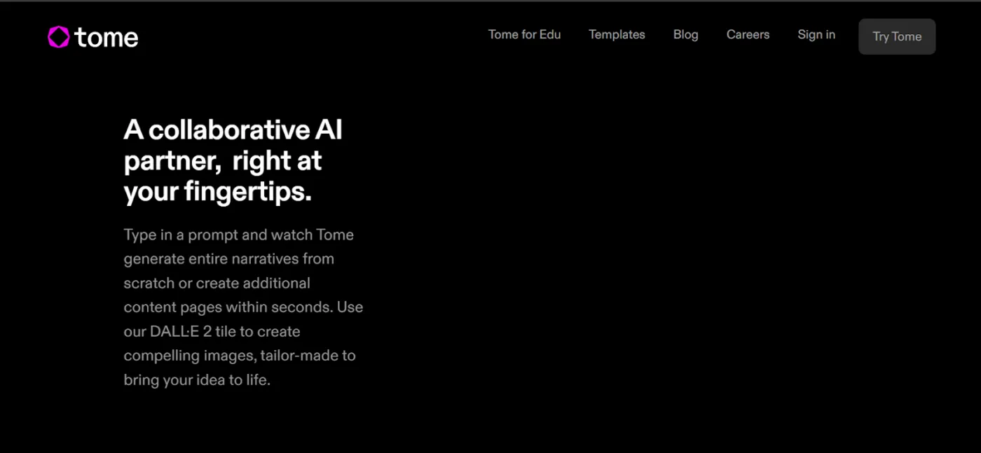 Tome AI - Gamma ai alternatifi