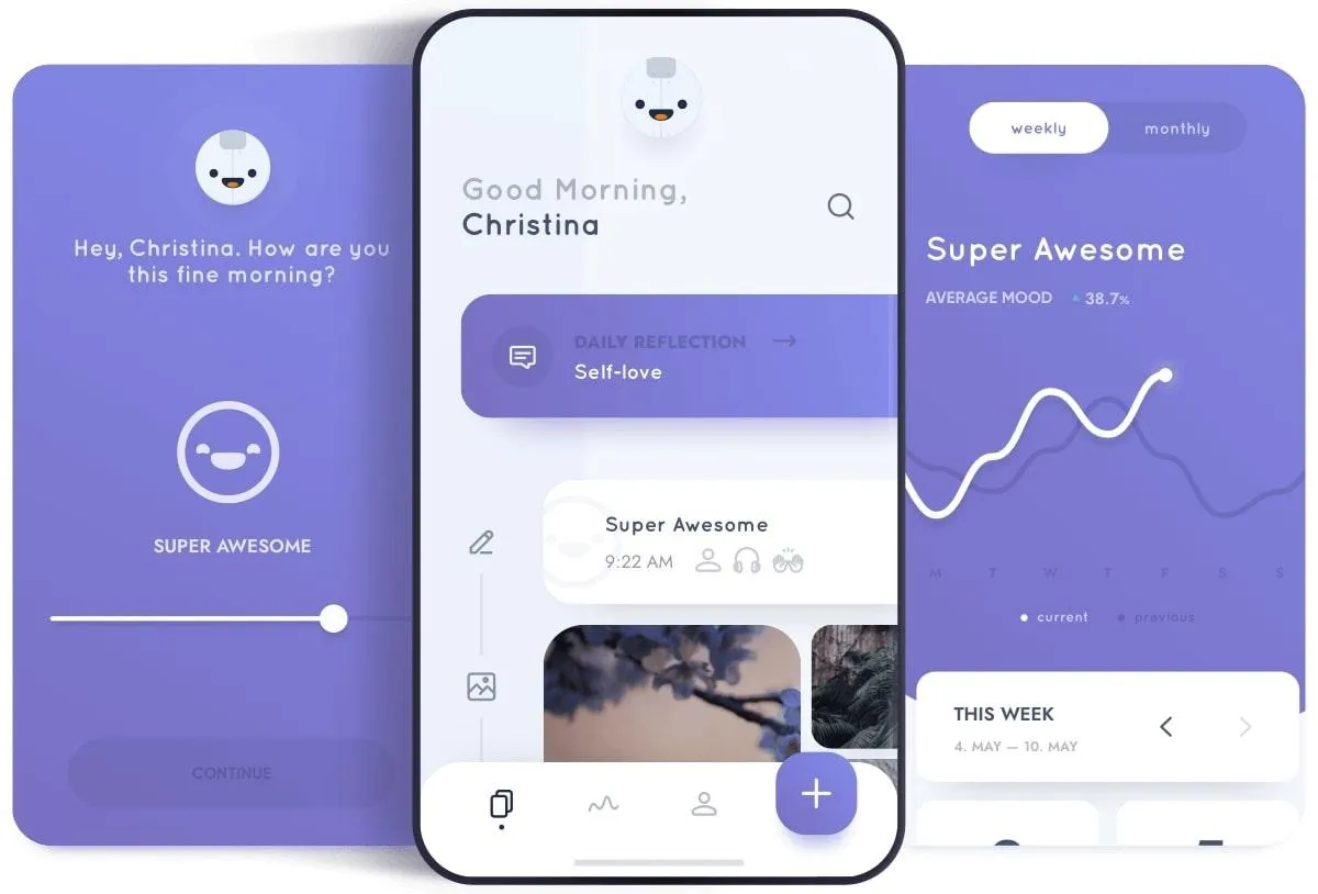 Reflectly Mobile App Ansicht