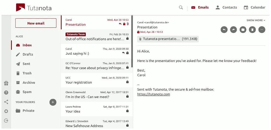 Tableau de bord Tutanota : les meilleurs outils d'IA pour les équipes soucieuses de la confidentialité