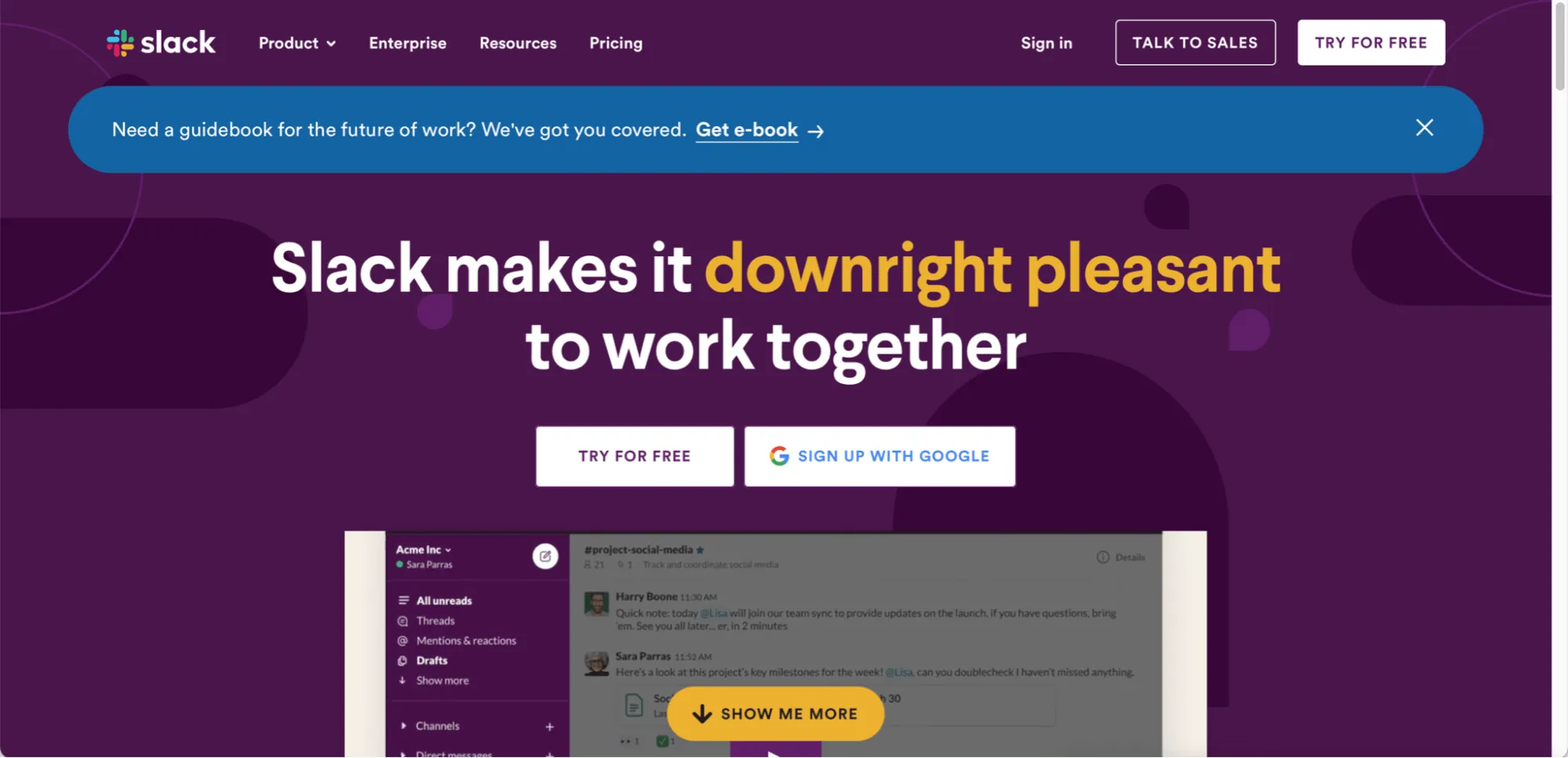 Slack-Homepage