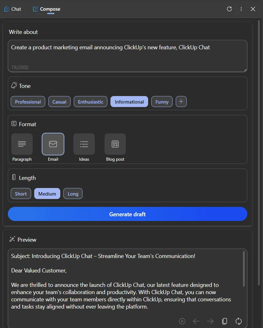 Copilot Creación de contenido simplificada con Compose: Bing Copilot frente a ChatGPT