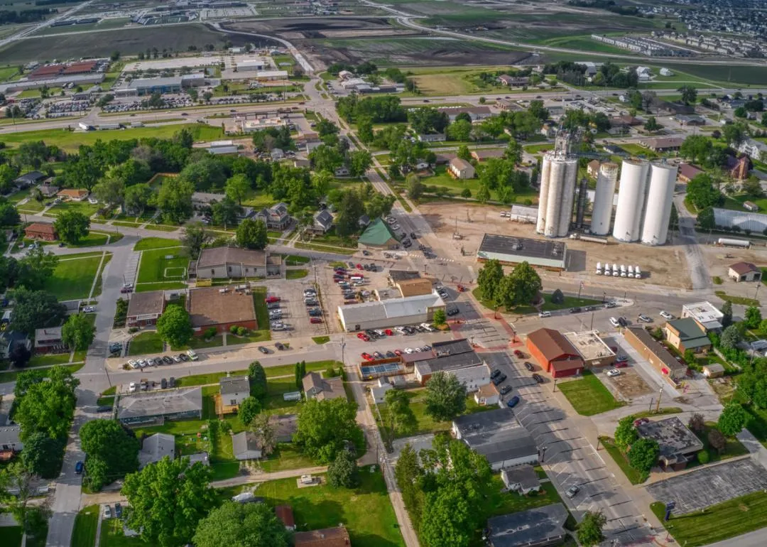 Vue aérienne du centre-ville de Waukee