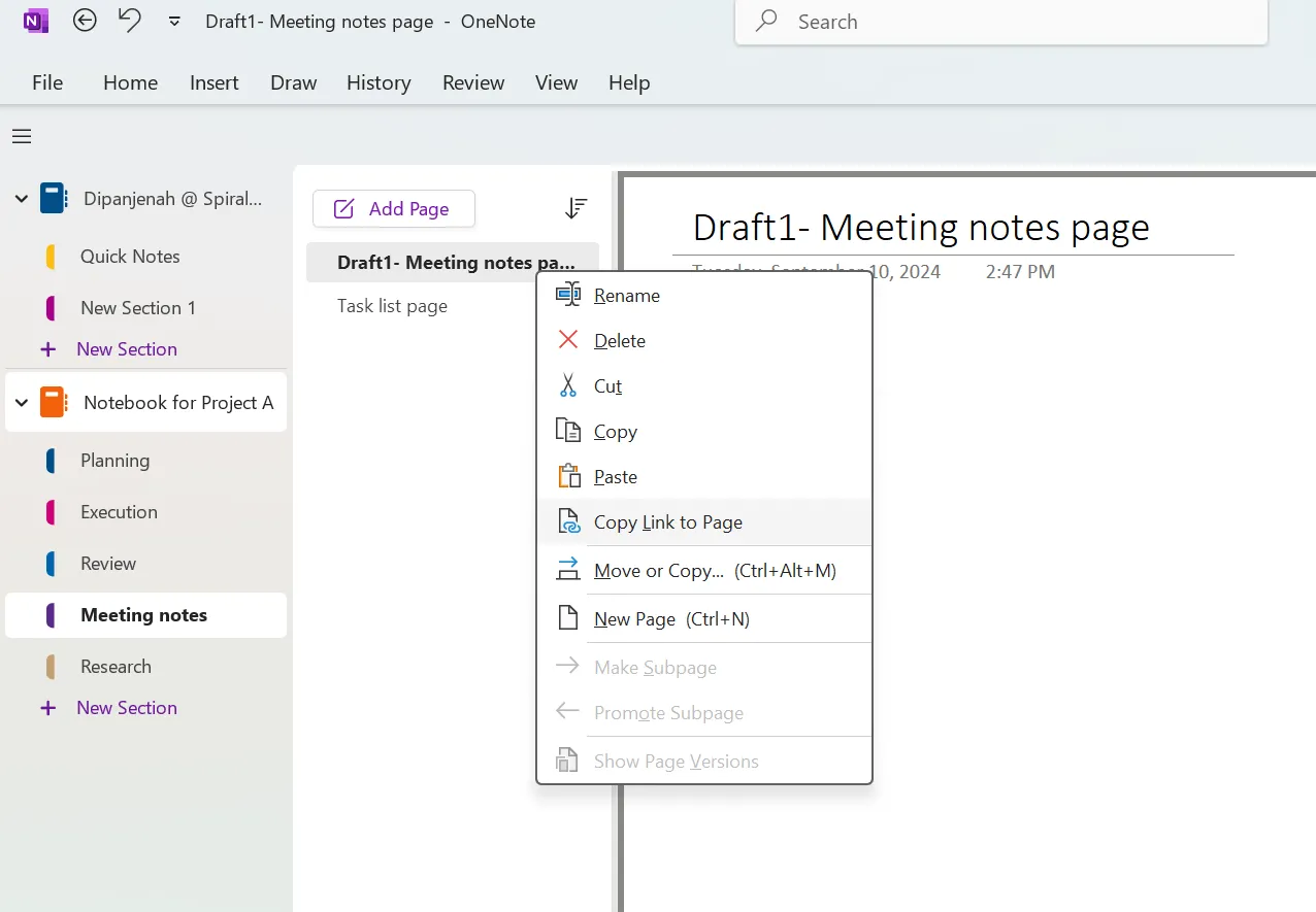Jak organizovat OneNote – Propojte stránky pro snadnou navigaci