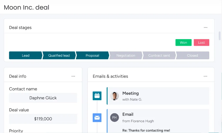 Monday.com: ideale per personalizzare i flussi di lavoro commerciali e migliorare la collaborazione tra i team