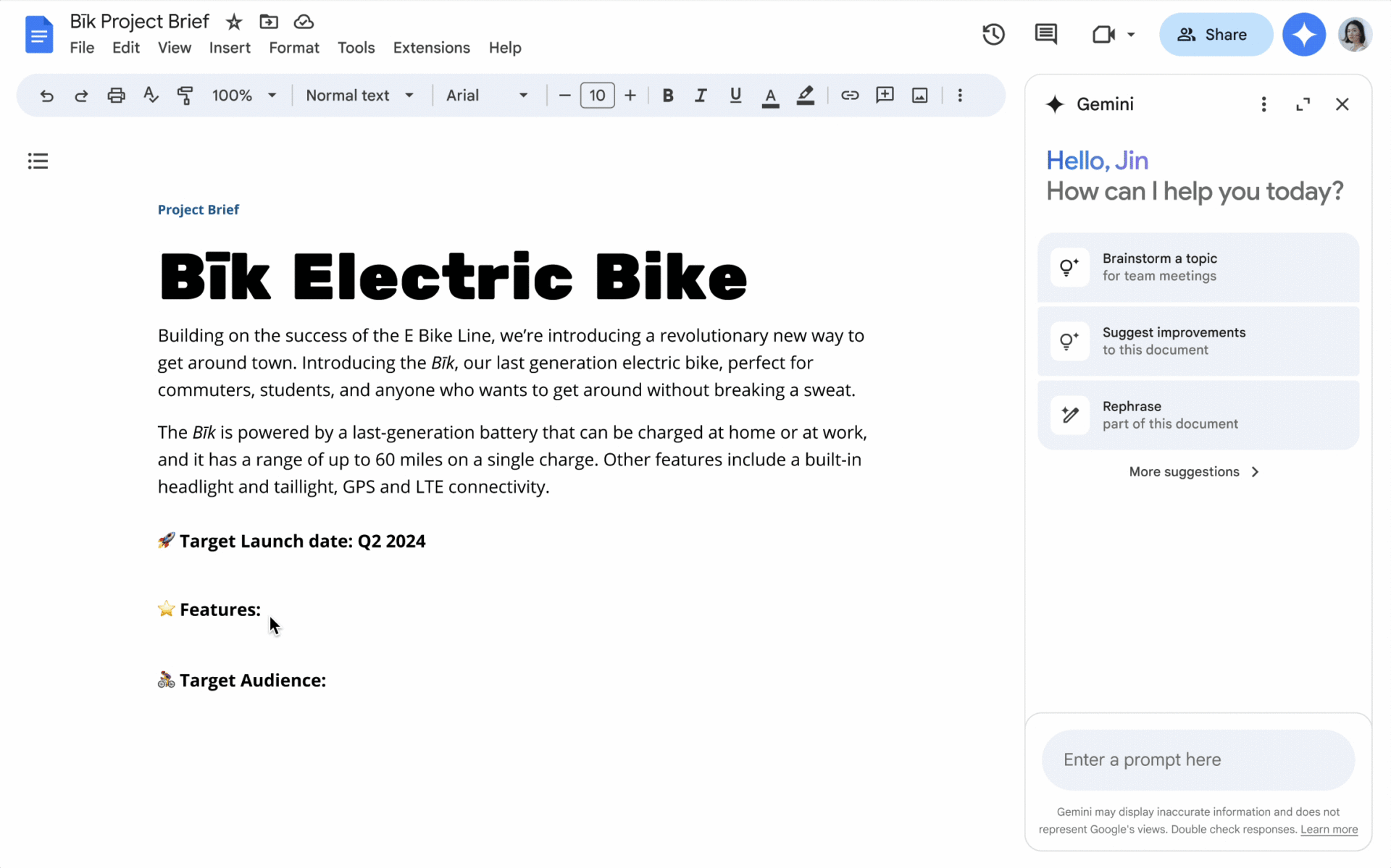 Интеграция на Gemini в Google Docs