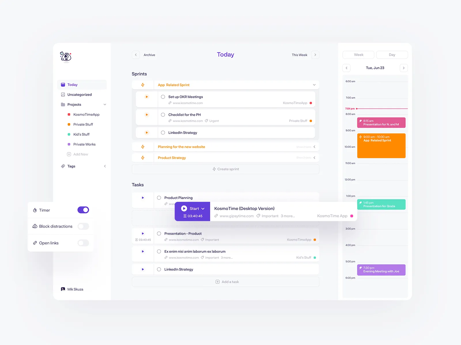 KosmoTime-Dashboard