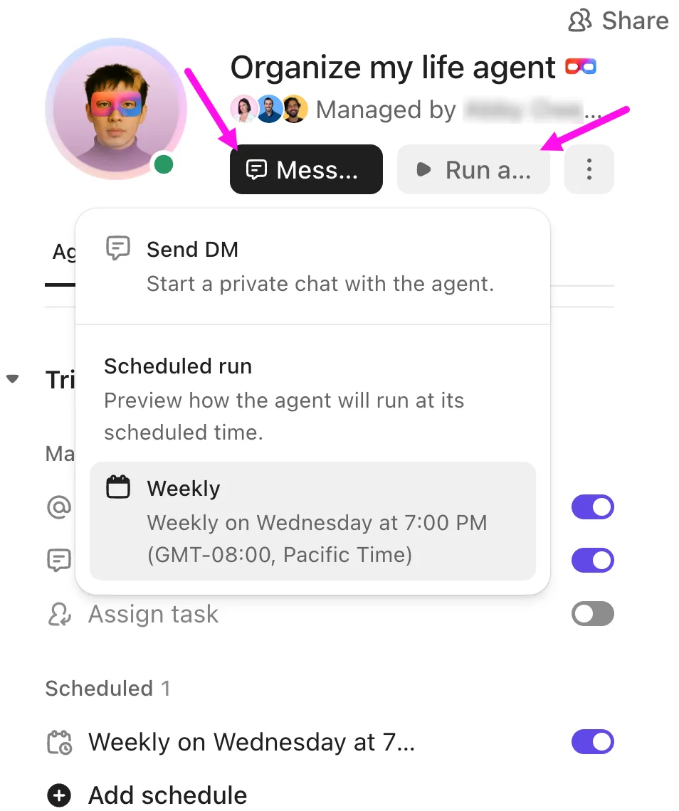 وكلاء خارقون داخل ClickUp يعملون بشكل مستمر عبر مساحة العمل الخاصة بك: مطالبات Elevenlabs