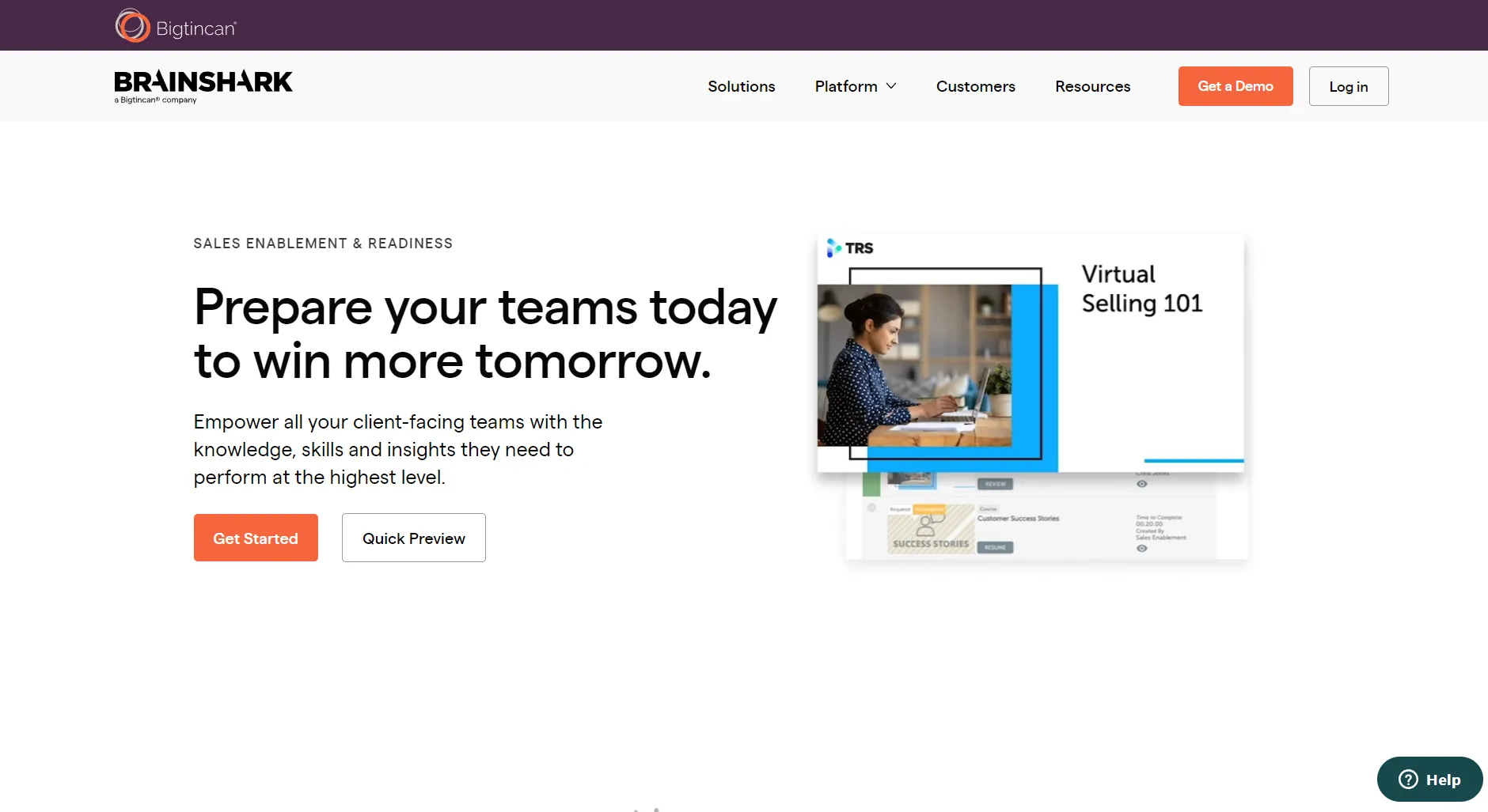 Brainshark pour la préparation de l'équipe commerciale