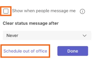 Come impostare l'assenza dall'ufficio in Teams - Passaggio 1