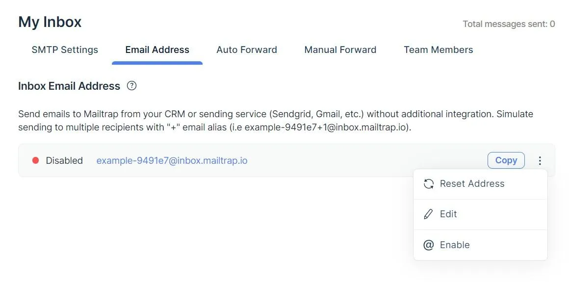 Teste de e-mail Mailtrap