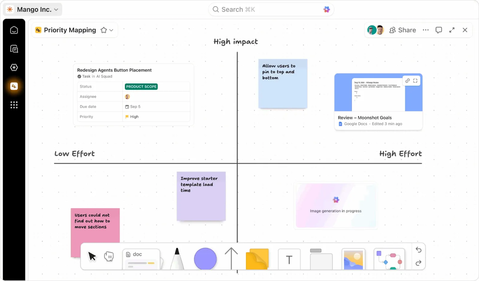 ClickUp Whiteboards: hoe groeimanagers feedbackloops kunnen verkorten