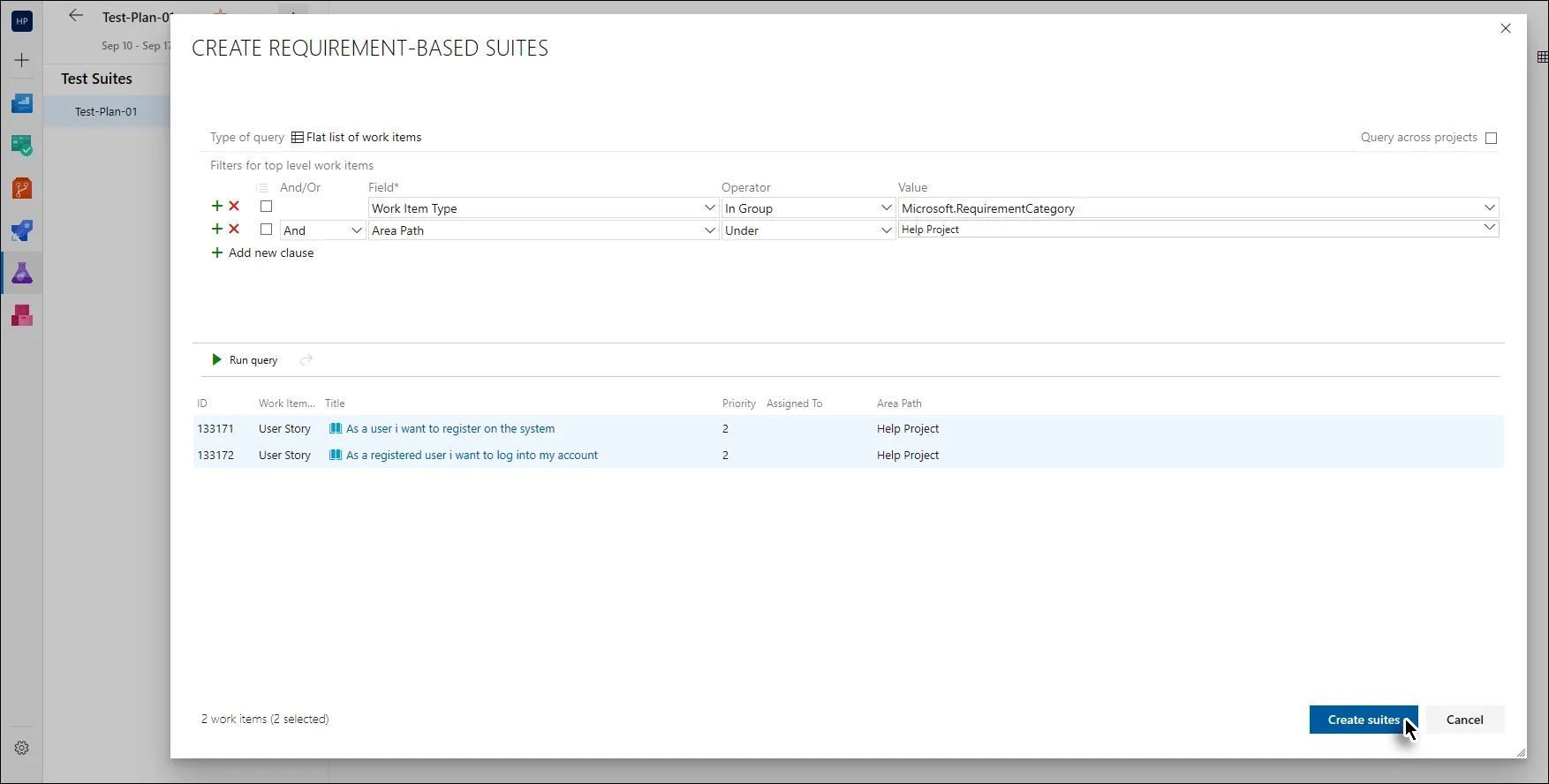 Crea requisiti con lo strumento ModernRequirements