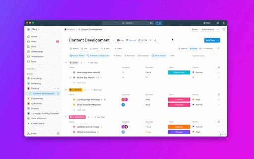 قم بإنشاء عمليات أتمتة بسيطة باستخدام تعليمات اللغة الطبيعية مع ClickUp Automations