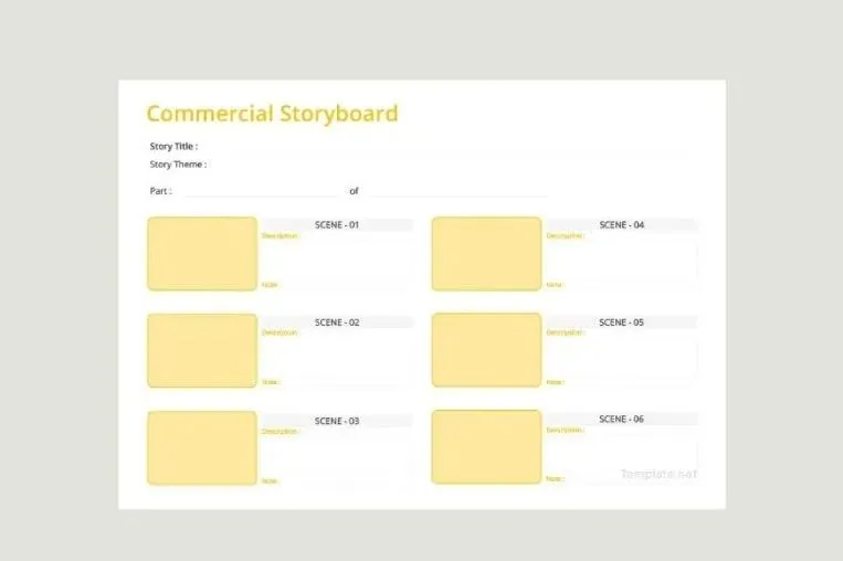 Modèle de storyboard commercial Microsoft Word par Template.Net