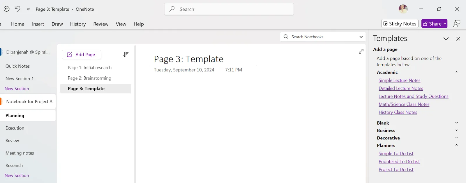 Jak organizovat OneNote – příklad šablon
