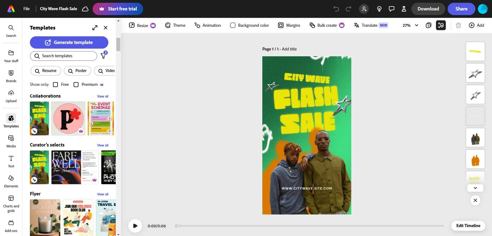 Alternativa a Recraft IA: Adobe Express: ideale per la creazione di contenuti basati sull'IA con qualità professionale