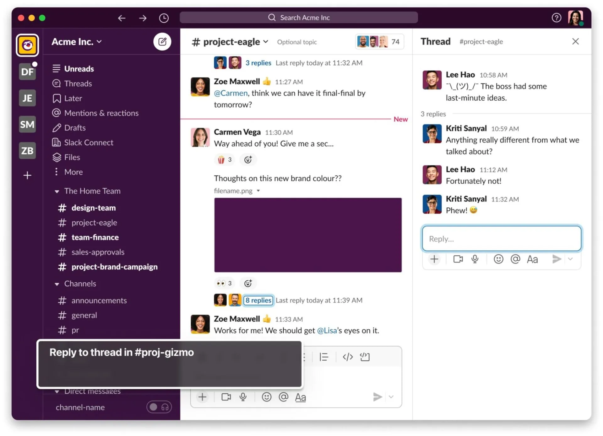 Slack: Minskar teamets arbetsinsats med flexibel meddelandehantering baserad på djupgående samarbetskunskap.