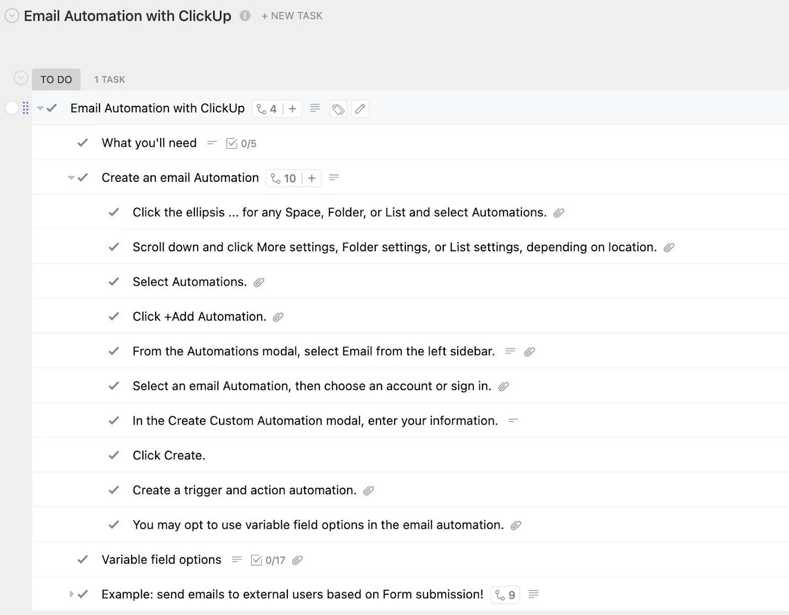 Sử dụng Mẫu tự động hóa email của ClickUp để thực hiện các chiến dịch email hiệu quả