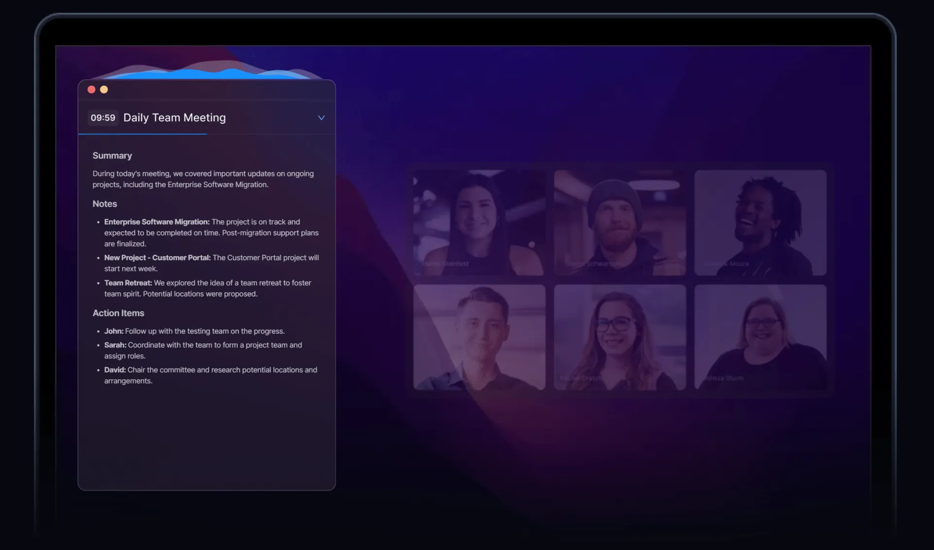 Fonctionnalité de prise de notes IA de Superpowered
