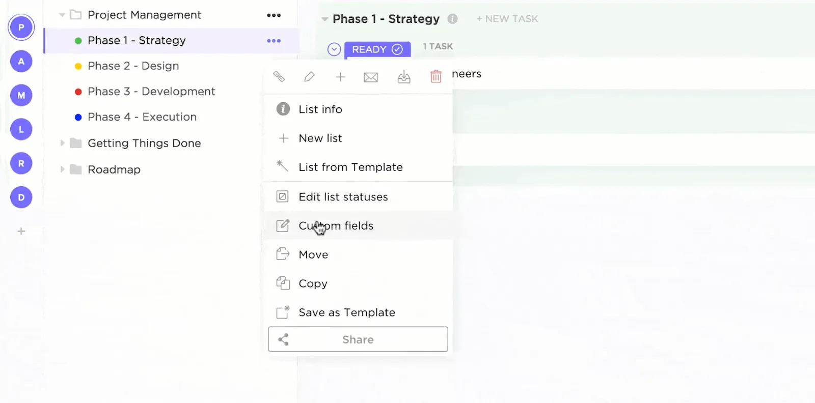 Vlastní pole ClickUp: sipoc