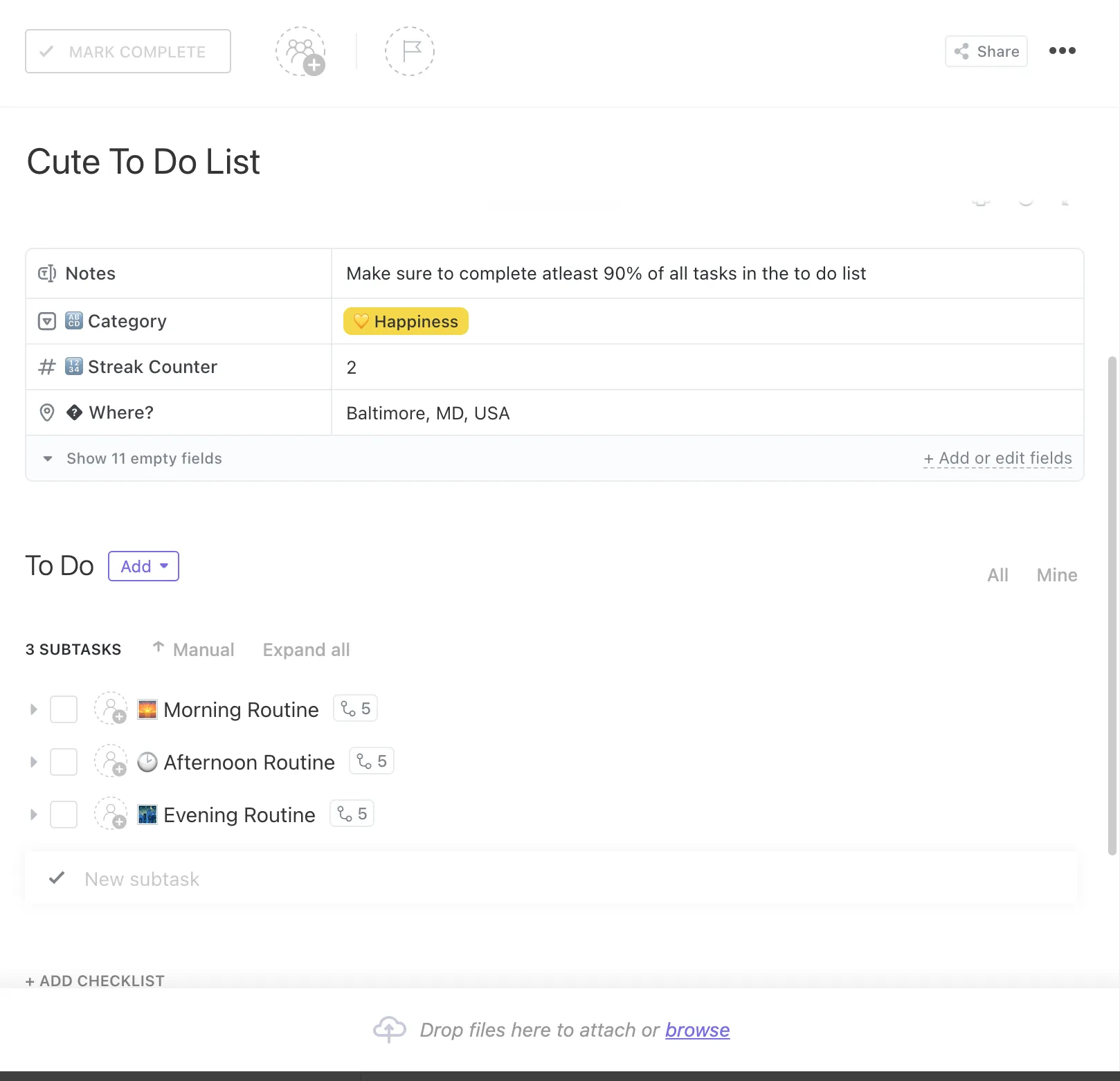 Template Daftar Tugas Manajemen Proyek: Template Daftar Tugas Harian ClickUp